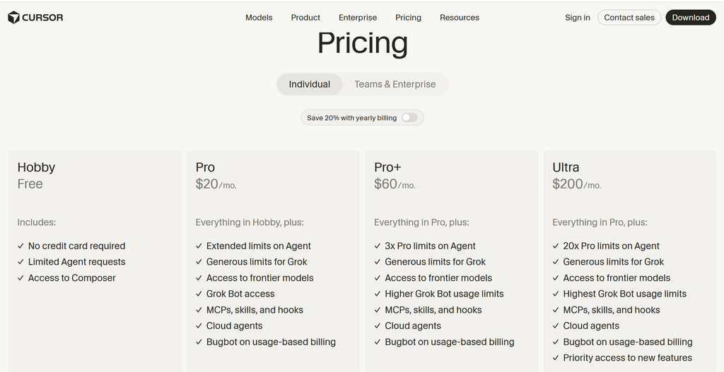 Cursor Pricing