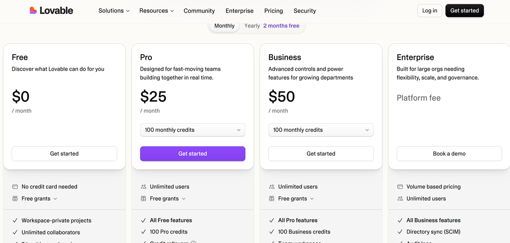 Lovable Pricing