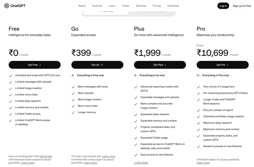 ChatGPT Pricing