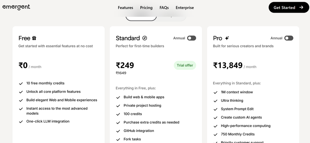 Emergent Plans and Pricing